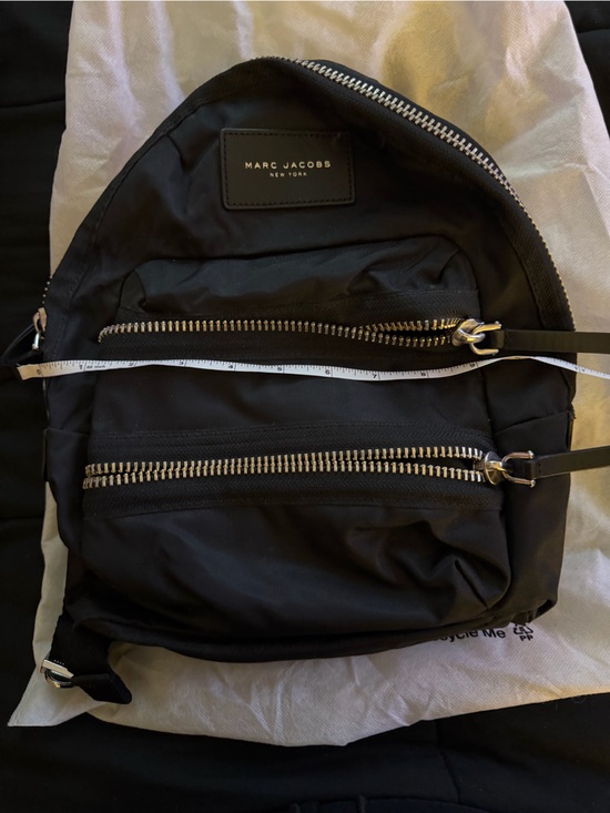 Marc Jacobs Black Mini Nylon Backpack with Silver Zippers